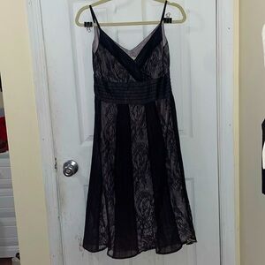 Loft Black Lace Midi Dress